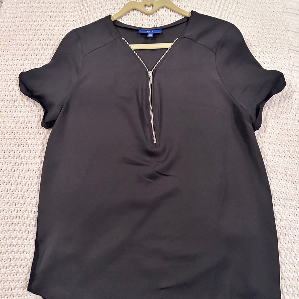 Zippered front pullover top